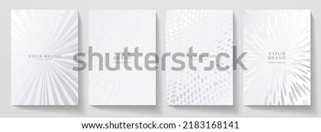 Luxury premium cover design set. Abstract background with gold line pattern. Royal vector template for premium menu, formal invitation, flyer layout, lux invite card Royalty-Free Stock Photo #2183168141
