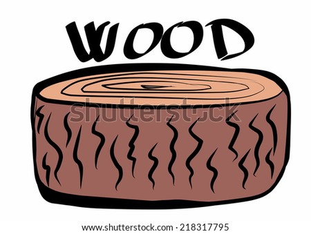 hand drawn, wood logs