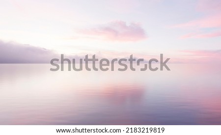 sky and water reflection pink mother-of-pearl morning over the water beautiful clouds Royalty-Free Stock Photo #2183219819
