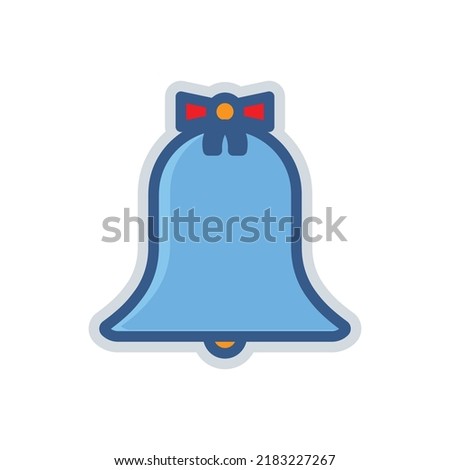 Bell icon with ribbon. Icon related to wedding. colored icon style. suitable for sticker. Simple design editable