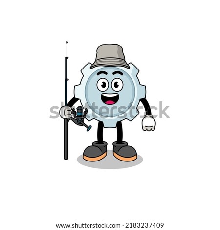 Mascot Illustration of gear fisherman , character design