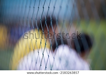 Blurred image in football match.