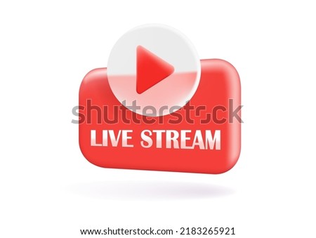 Unique realistic social media live streaming 3d icon design isolated on background .Trendy and modern vector in 3d style. Royalty-Free Stock Photo #2183265921