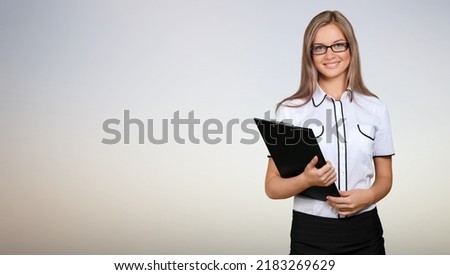 Happy young business woman, female entrepreneur looking professional