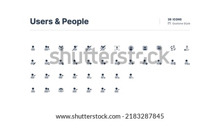 Users and People UI Icons Pack Duotone Style Royalty-Free Stock Photo #2183287845