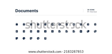 Documents UI Icons Pack Filled Style Royalty-Free Stock Photo #2183287853