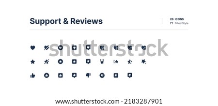 Support and Reviews UI Icons Pack Filled Style Royalty-Free Stock Photo #2183287901