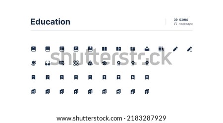 Education UI Icons Pack Filled Style Royalty-Free Stock Photo #2183287929