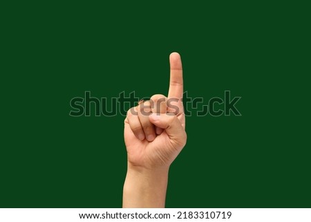 directions lady hands up sign, three points, take note hands for advertisement and product mockup, different gestures 