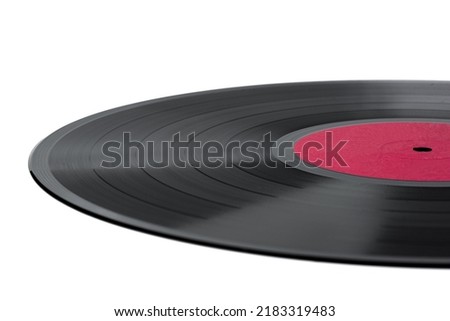 Close-up of a vinyl record with recording tracks.