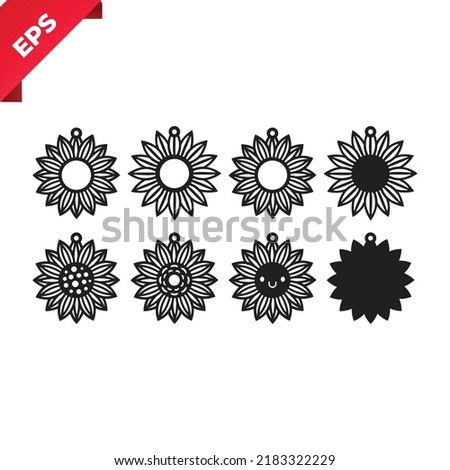 Set of sunflower vector printing