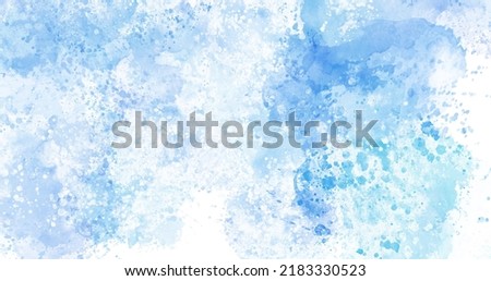 Ice Blue Watercolor Background Effect on Paper Royalty-Free Stock Photo #2183330523