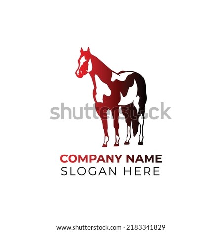 horse wild animal silhouette modern clean logo vector illustration