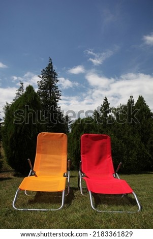 Two sun bed lounge outdoor