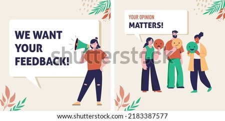 Woman giving review rating and feedback. Customer choice and employee feedback. Rank rating stars feedback. Business satisfaction support.  Royalty-Free Stock Photo #2183387577