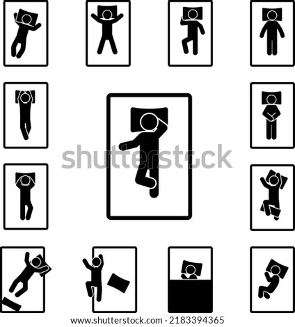 man sleep on back with arm thrown over head icon in a collection with other items