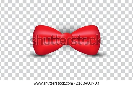 unique 3d realistic red textured bow icon design isolated on design isolated on transparant background.Trendy and modern vector in 3d style.