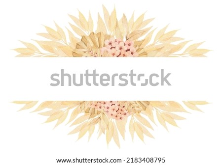 Bohemian beige watercolor floral frame