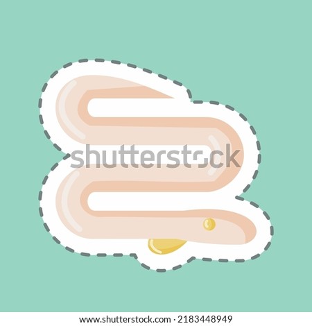 Sticker line cut Eel. suitable for Meat. simple design editable. design template vector. simple illustration
