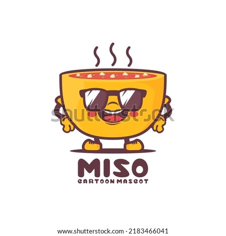 miso soup cartoon. food vector illustration. isolated on a white background