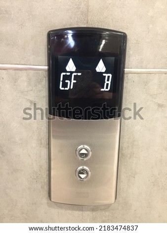 Close up lift up and down button of elevator