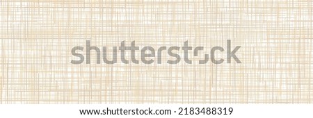 Ecru seamless pattern imitating linen or gauze. Hessian sackcloth woven background. Homespun rough jute burlap fabric. Cotton tablecloth. Worn canvas texture. Royalty-Free Stock Photo #2183488319