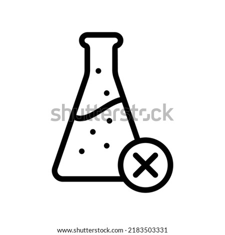 Without chemical icon with flask full of liquid in black outline style Royalty-Free Stock Photo #2183503331