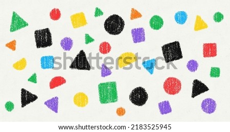 Crayon Geometric Patterns on Paper Royalty-Free Stock Photo #2183525945