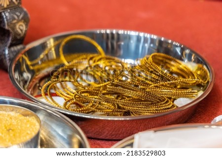 South Indian Tamil bride's traditional bangles close up