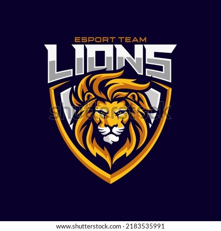 Lions mascot logo design illustration for sport or e-sport team Royalty-Free Stock Photo #2183535991