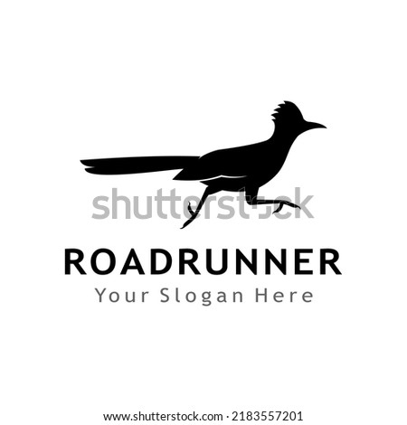 road runner bird logo silhouette vector