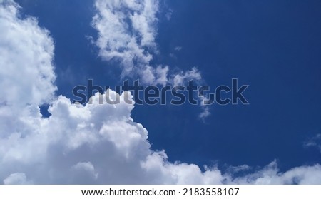 The beautiful clear sky and white clouds make it a very nice sight in summer 