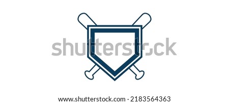 Baseball Home Plate Vector Icon. Vector Template Design. Silhouette. Playing. Home base. Sport. League Crest