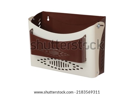metal mailbox on a white background