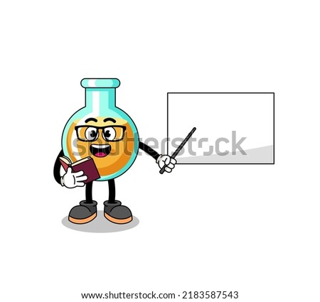 Mascot cartoon of lab beakers teacher , character design