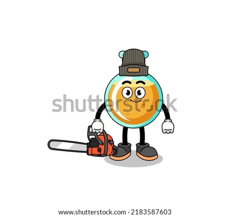 lab beakers illustration cartoon as a lumberjack , character design