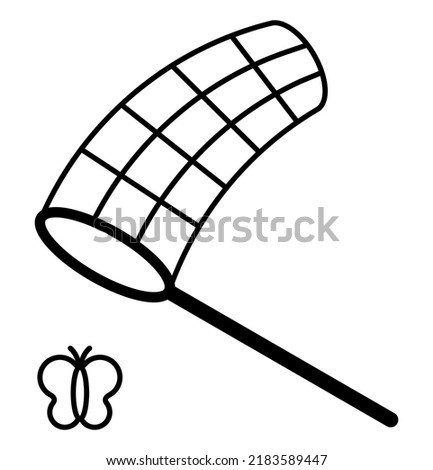 Flat icon of a scoop net