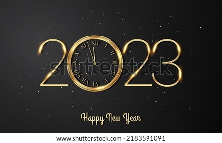 2023 Happy New Year Background Design. Greeting Card, Banner, Poster. Vector Illustration. Royalty-Free Stock Photo #2183591091