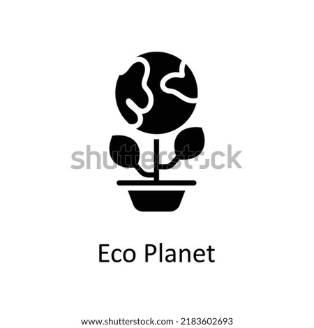 Eco Planet vector Solid Icon Design illustration on White background. EPS 10 File 