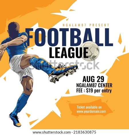 football soccer league flyer template Royalty-Free Stock Photo #2183630875