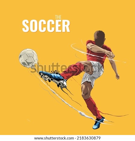 kick the ball soccer illustration	