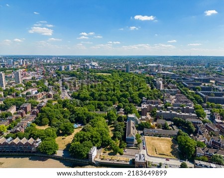 Aerial photo Southwark Park London UK