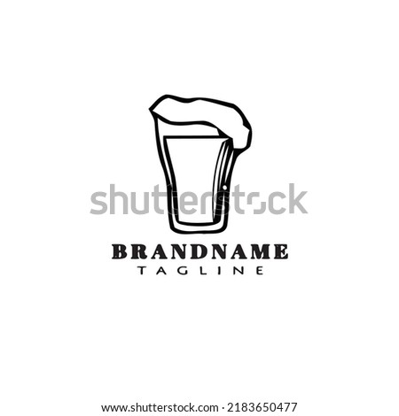 beer glasses cartoon logo icon design template black modern illustration