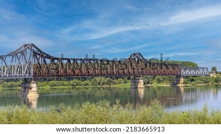 Old Rusty Metal Railway Bridge Over River Sava Near Sabac Royalty-Free Stock Photo #2183665913