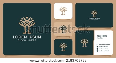 minimalist tree logo and branding card