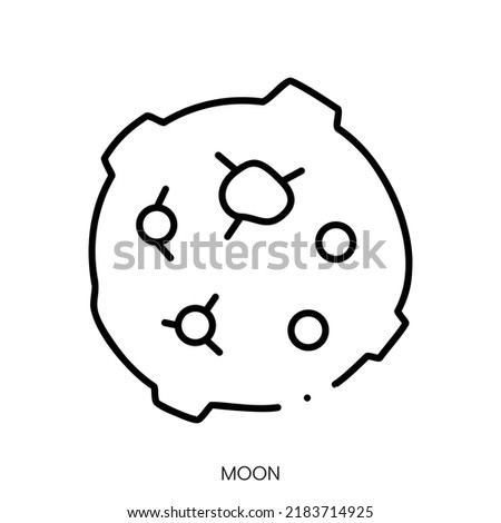moon icon. Linear style sign isolated on white background. Vector illustration