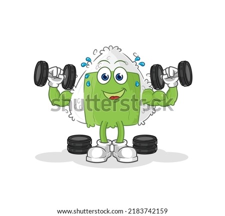 the onigiri weight training illustration. character vector