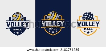 Volleyball team emblem logo design vector illustration