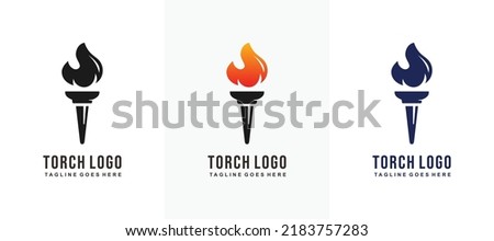 Torch logo design vector illustration