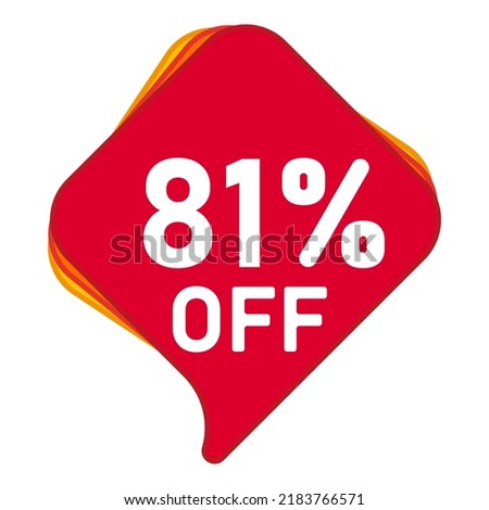 81% Sale Discount banner geometric vector sale sticker. Discount offer price tag.